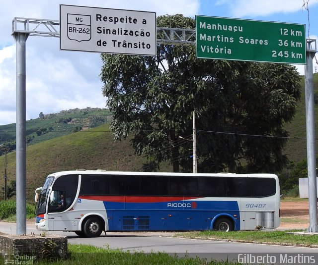 Viação Riodoce 90407 na cidade de Manhuaçu, Minas Gerais, Brasil, por Gilberto Martins. ID da foto: 5846557.