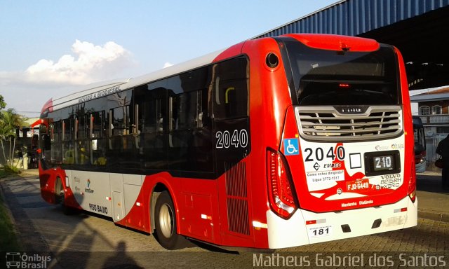 Itajaí Transportes Coletivos 2040 na cidade de Campinas, São Paulo, Brasil, por Matheus Gabriel dos Santos. ID da foto: 5868581.