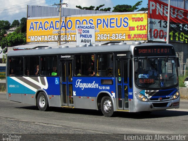 Auto Ônibus Fagundes RJ 101.148 na cidade de São Gonçalo, Rio de Janeiro, Brasil, por Leonardo Alecsander. ID da foto: 5868575.