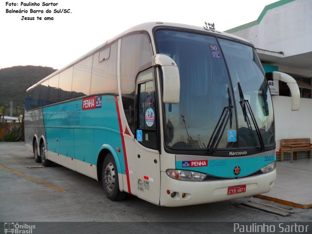 Empresa de Ônibus Nossa Senhora da Penha 35023 na cidade de Biguaçu, Santa Catarina, Brasil, por Paulinho Sartor. ID da foto: 5870992.