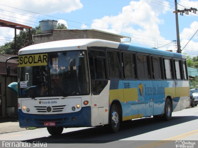 Viação Treze de Junho 168 na cidade de Sapucaia, Rio de Janeiro, Brasil, por Fernando Silva. ID da foto: 5872745.