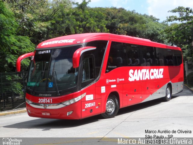 Viação Santa Cruz 208141 na cidade de São Paulo, São Paulo, Brasil, por Marco Aurélio de Oliveira. ID da foto: 5873008.