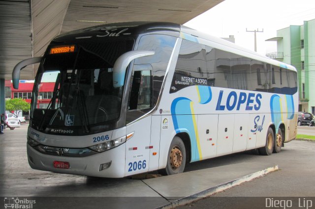 LopeSul Transportes - Lopes e Oliveira Transportes e Turismo - Lopes Sul 2066 na cidade de Xanxerê, Santa Catarina, Brasil, por Diego Lip. ID da foto: 5875056.