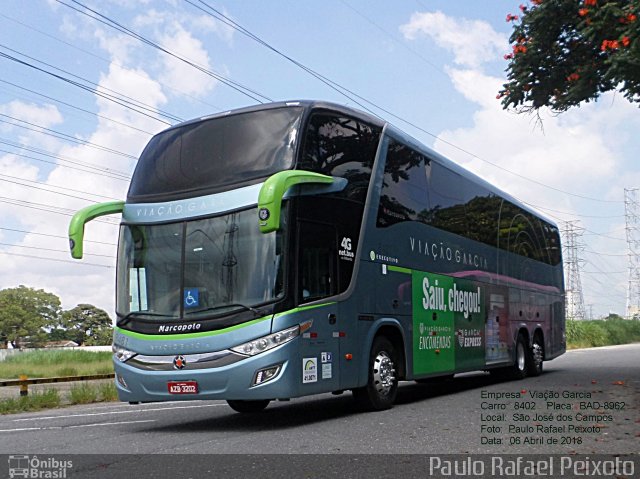 Viação Garcia 8481 na cidade de São José dos Campos, São Paulo, Brasil, por Paulo Rafael Peixoto. Número da foto: #5876714.