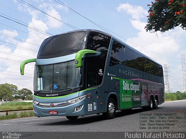 Viação Garcia 8481 na cidade de São José dos Campos, São Paulo, Brasil, por Paulo Rafael Peixoto. ID da foto: 5876714.