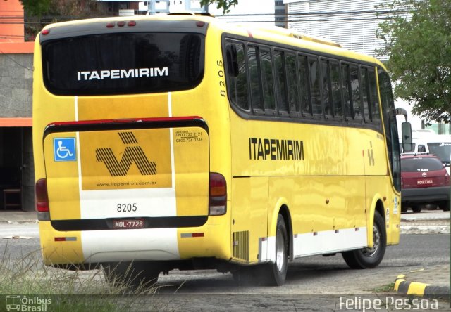 Viação Itapemirim 8205 na cidade de Campina Grande, Paraíba, Brasil, por Felipe Pessoa de Albuquerque. ID da foto: 5877170.