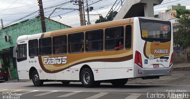 Transportes Fabio's RJ 154.106 na cidade de Rio de Janeiro, Rio de Janeiro, Brasil, por Carlos  Junior. ID da foto: 5876814.