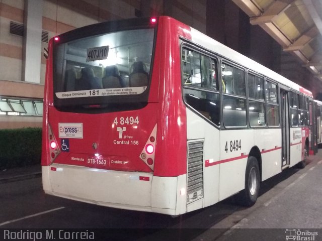 Express Transportes Urbanos Ltda 4 8494 na cidade de São Paulo, São Paulo, Brasil, por Jonathan  Aguiar Correa. Número da foto: #5878548.