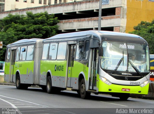 SM Transportes 20487 na cidade de Belo Horizonte, Minas Gerais, Brasil, por Adão Raimundo Marcelino. ID da foto: 5878184.