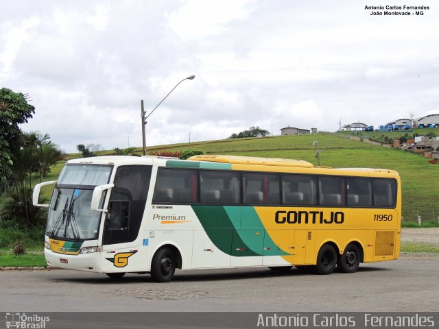 Empresa Gontijo de Transportes 11950 na cidade de João Monlevade, Minas Gerais, Brasil, por Antonio Carlos Fernandes. ID da foto: 5878912.