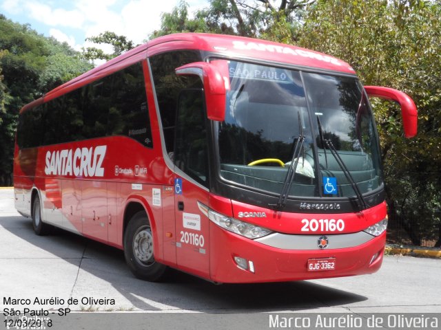 Viação Santa Cruz 201160 na cidade de São Paulo, São Paulo, Brasil, por Marco Aurélio de Oliveira. ID da foto: 5879165.