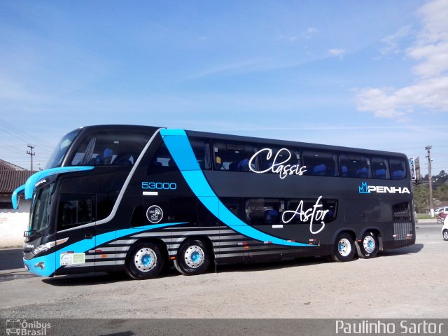 Empresa de Ônibus Nossa Senhora da Penha 53000 na cidade de Jaraguá do Sul, Santa Catarina, Brasil, por Paulinho Sartor. Número da foto: #5881516.