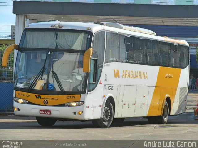 Viação Araguarina 10715 na cidade de Goiânia, Goiás, Brasil, por André Luiz Canon. ID da foto: 5884465.