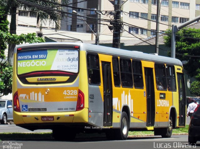 Londrisul Transportes Coletivos 4328 na cidade de Londrina, Paraná, Brasil, por Lucas Oliveira . ID da foto: 5884481.