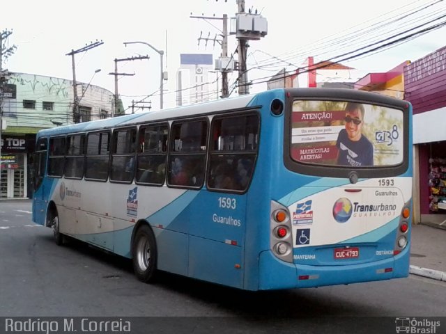 VUG - Viação Urbana Guarulhos 1593 na cidade de Guarulhos, São Paulo, Brasil, por Jonathan  Aguiar Correa. Número da foto: #5886362.