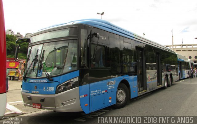 Viação Paratodos > São Jorge > Metropolitana São Paulo > Mobibrasil 6 3180 na cidade de São Paulo, São Paulo, Brasil, por Francisco Mauricio Freire. Número da foto: #5850090.