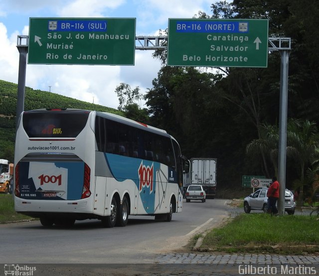 Auto Viação 1001 RJ 108.1085 na cidade de Manhuaçu, Minas Gerais, Brasil, por Gilberto Martins. ID da foto: 5849040.