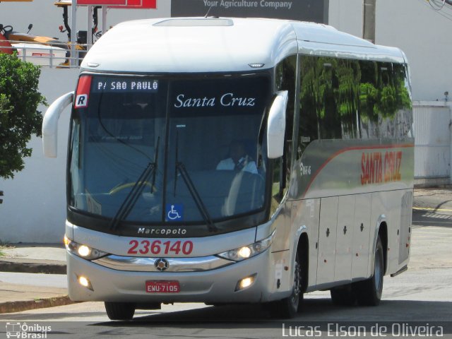 Viação Santa Cruz 236140 na cidade de Alfenas, Minas Gerais, Brasil, por Lucas Elson de Oliveira. ID da foto: 5849584.