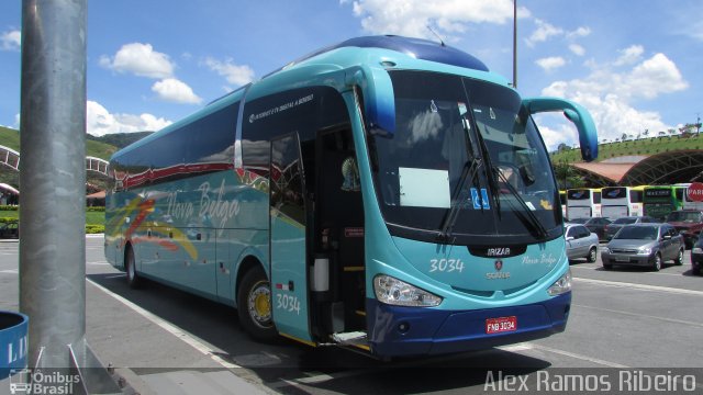 Nova Belga Transportadora Turística 3034 na cidade de Aparecida, São Paulo, Brasil, por Alex Ramos Ribeiro. ID da foto: 5850836.