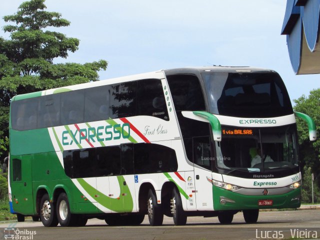 Expresso Transporte e Turismo Ltda. 3033 na cidade de Palmas, Tocantins, Brasil, por Lucas Vieira. ID da foto: 5889022.