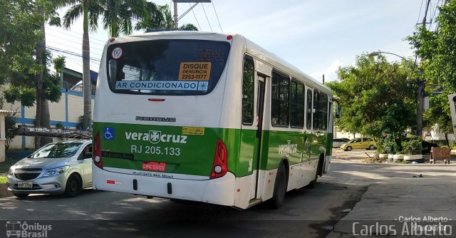 Viação Vera Cruz RJ 205.133 na cidade de Rio de Janeiro, Rio de Janeiro, Brasil, por Carlos  Junior. Número da foto: #5892472.