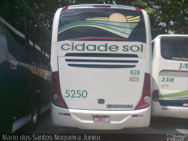 Viação Cidade Sol 5250 na cidade de Salvador, Bahia, Brasil, por Mario dos Santos Nogueira Junior. ID da foto: 5891571.