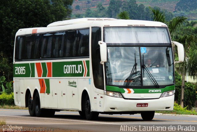 Empresa Gontijo de Transportes 21085 na cidade de Divino, Minas Gerais, Brasil, por Athos Lauriano do Prado. ID da foto: 5892429.