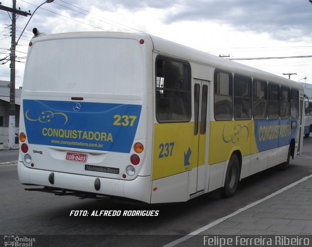 Viação Nossa Senhora Conquistadora 237 na cidade de Pelotas, Rio Grande do Sul, Brasil, por Felipe Ferreira Ribeiro. Número da foto: #5892641.