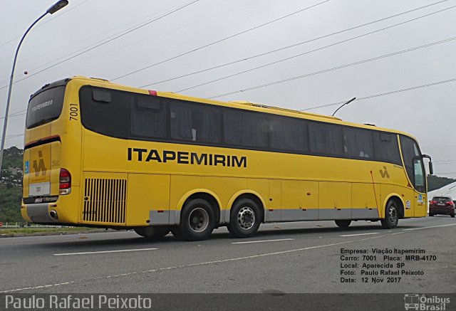 Viação Itapemirim 7001 na cidade de Aparecida, São Paulo, Brasil, por Paulo Rafael Peixoto. Número da foto: #5892401.