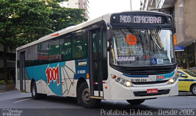 Auto Viação 1001 RJ 108.004 na cidade de Rio de Janeiro, Rio de Janeiro, Brasil, por Cristiano Soares da Silva. Número da foto: #5896813.