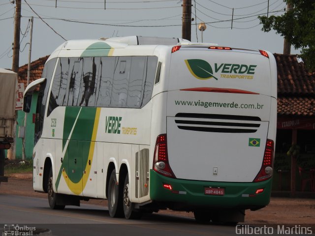 Verde Transportes 2528 na cidade de Juscimeira, Mato Grosso, Brasil, por Gilberto Martins. ID da foto: 5899191.