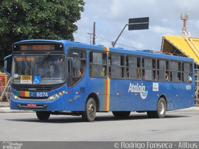 Viação Atalaia Transportes 6074 na cidade de Aracaju, Sergipe, Brasil, por Rodrigo Fonseca. ID da foto: 5899117.