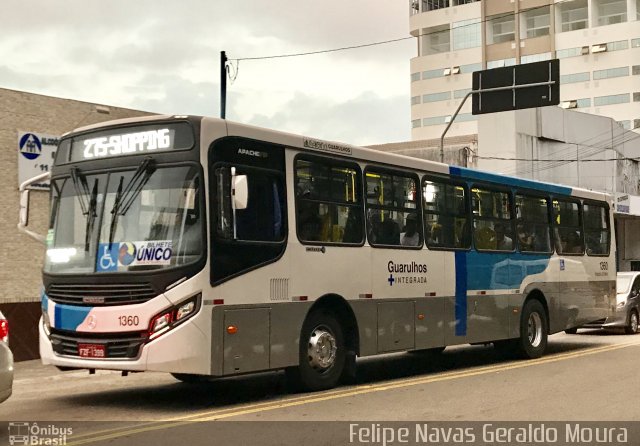 VUG - Viação Urbana Guarulhos 1360 na cidade de Guarulhos, São Paulo, Brasil, por Felipe Navas Geraldo Moura . ID da foto: 5899048.