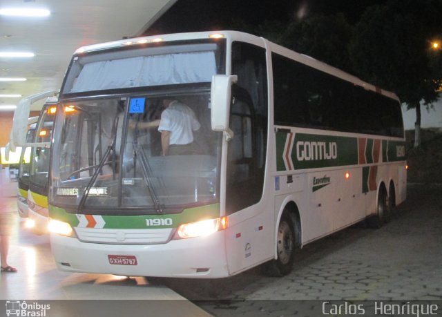 Empresa Gontijo de Transportes 11910 na cidade de Governador Valadares, Minas Gerais, Brasil, por Carlos  Henrique. Número da foto: #5901130.