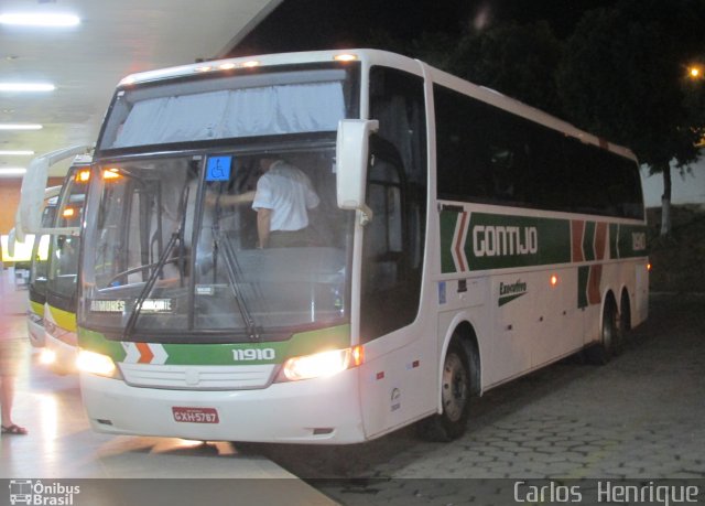 Empresa Gontijo de Transportes 11910 na cidade de Governador Valadares, Minas Gerais, Brasil, por Carlos  Henrique. ID da foto: 5901130.