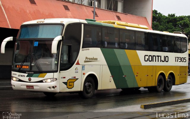 Empresa Gontijo de Transportes 17305 na cidade de Rio de Janeiro, Rio de Janeiro, Brasil, por Lucas Lima. ID da foto: 5901014.