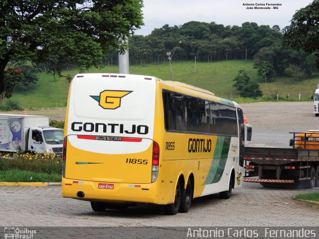 Empresa Gontijo de Transportes 11855 na cidade de João Monlevade, Minas Gerais, Brasil, por Antonio Carlos Fernandes. ID da foto: 5900746.