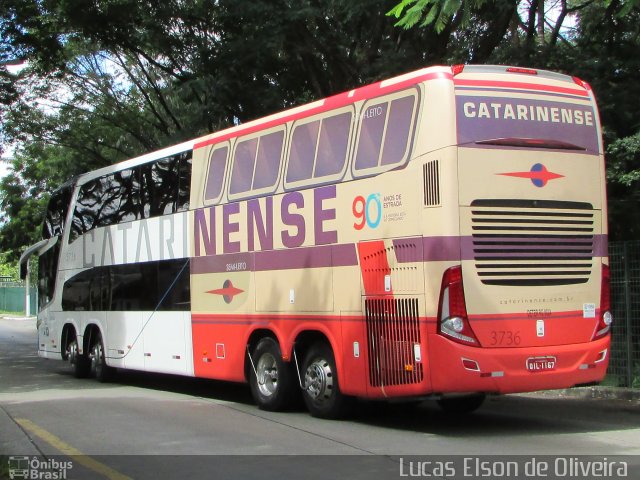 Auto Viação Catarinense 3736 na cidade de São Paulo, São Paulo, Brasil, por Lucas Elson de Oliveira. Número da foto: #5901501.