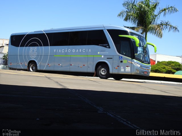 Viação Garcia 8443 na cidade de Londrina, Paraná, Brasil, por Gilberto Martins. ID da foto: 5903939.