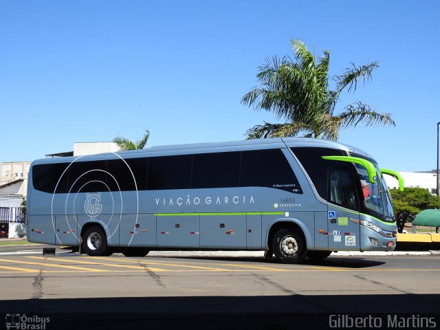 Viação Garcia 16853 na cidade de Londrina, Paraná, Brasil, por Gilberto Martins. ID da foto: 5903970.