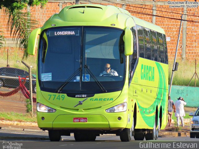 Viação Garcia 7749 na cidade de Londrina, Paraná, Brasil, por Guilherme Estevan. Número da foto: #5904428.