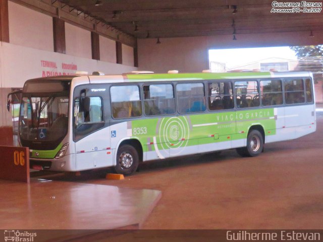 Viação Garcia 8353 na cidade de Apucarana, Paraná, Brasil, por Guilherme Estevan. ID da foto: 5907593.