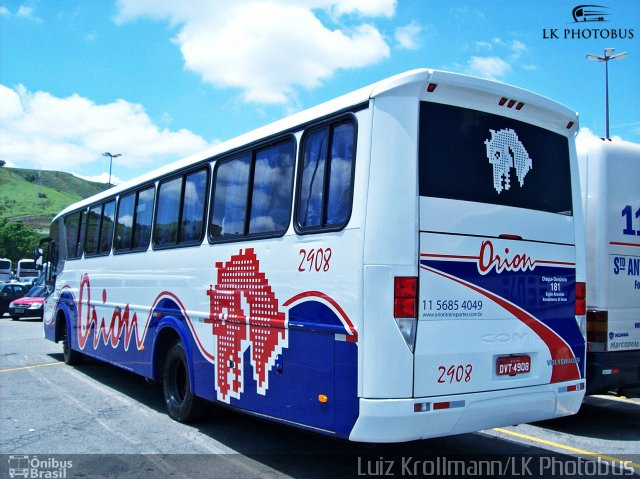 Turismo e Fretamento Orion Transportes 2908 na cidade de Aparecida, São Paulo, Brasil, por Luiz Krolman. Número da foto: #5906987.