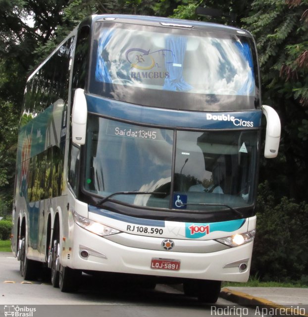 Auto Viação 1001 RJ 108.590 na cidade de São Paulo, São Paulo, Brasil, por Rodrigo  Aparecido. Número da foto: #5852306.