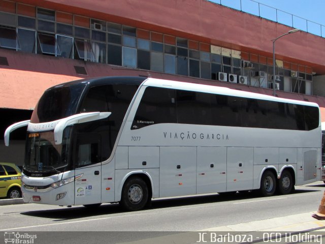 Viação Garcia 7077 na cidade de Rio de Janeiro, Rio de Janeiro, Brasil, por JC  Barboza. ID da foto: 5909442.