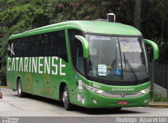 Auto Viação Catarinense 3352 na cidade de São Paulo, São Paulo, Brasil, por Rodrigo  Aparecido. ID da foto: 5856696.