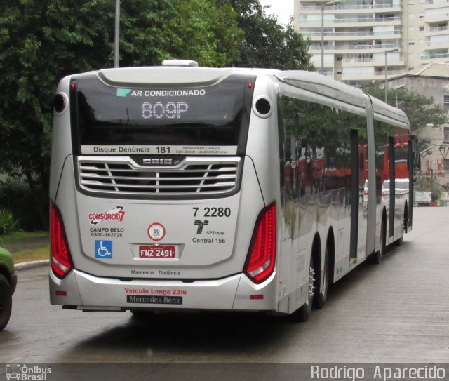 Viação Campo Belo 7 2280 na cidade de São Paulo, São Paulo, Brasil, por Rodrigo  Aparecido. ID da foto: 5856675.