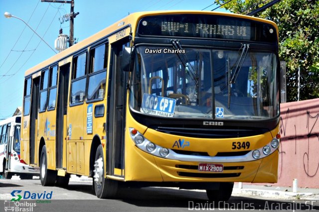 AVP - Auto Viação Paraíso 5349 na cidade de Aracaju, Sergipe, Brasil, por David  Souza. ID da foto: 5858997.