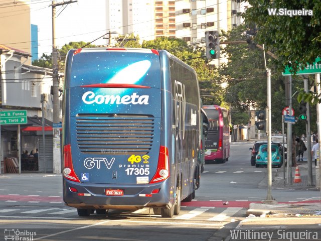 Viação Cometa 17305 na cidade de São Paulo, São Paulo, Brasil, por Whitiney Siqueira. Número da foto: #5860382.
