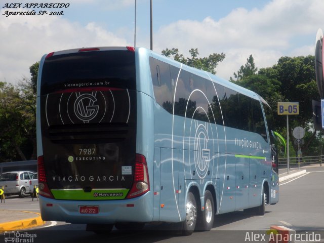 Viação Garcia 7987 na cidade de Aparecida, São Paulo, Brasil, por Alex Aparecido. ID da foto: 5860457.